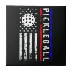 Pickleball Lovers 4th of July American Flag Tile