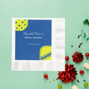 Pickleball Lovers Bridal Shower Neon Blue Napkin