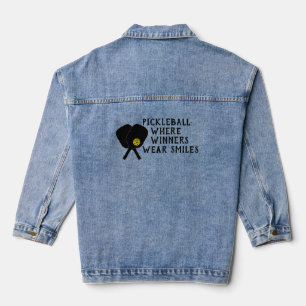 Pickleball Lover's Dream funny red slogan Denim Jacket
