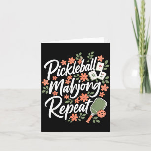 Pickleball Mahjong Repeat Flower Floral Paddle Card