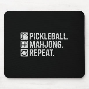Pickleball mahjong repeat funny game lover quote  mouse mat
