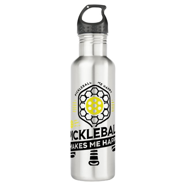 Pickleball makes me happy 710 ml water bottle (Front)