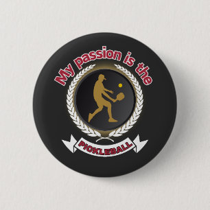 Pickleball Male Athlete Court Passion Energy 6 Cm Round Badge