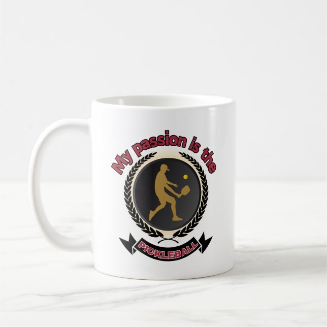 Pickleball Male Athlete Court Passion Energy Coffee Mug (Left)