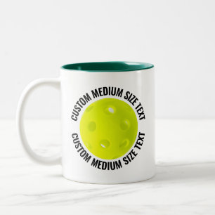 Pickleball & Medium Text HUNTER GREEN 11oz Custom Two-Tone Coffee Mug