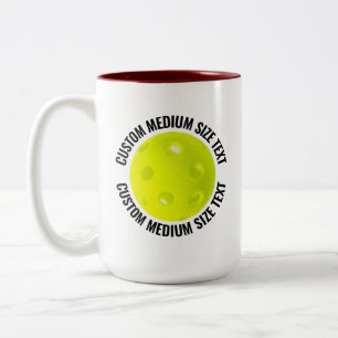 Pickleball & Medium Text MAROON 15oz Custom Two-Tone Coffee Mug