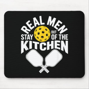 Pickleball men kitchen humour funny for paddle fan mouse mat