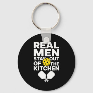 Pickleball men kitchen joke funny graphic for key ring