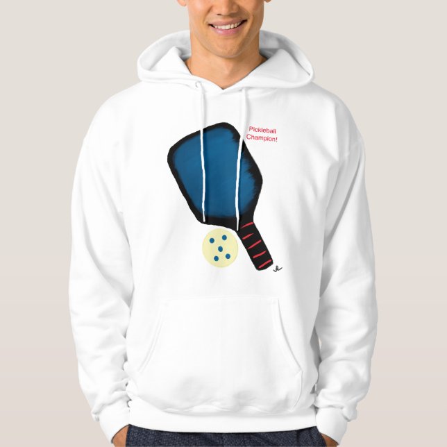 Pickleball Mens Sweatshirt Hoodie (Front)
