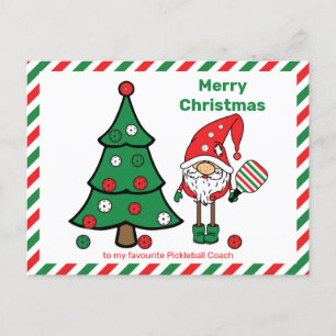 Pickleball Merry Christmas Coach Postcard