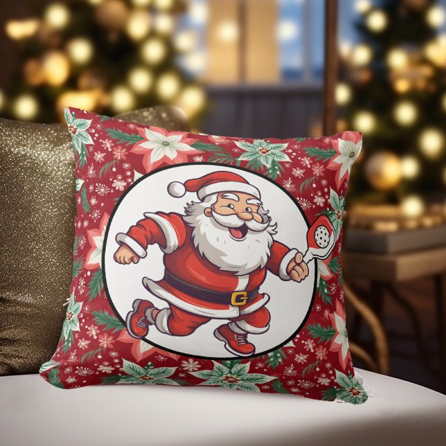 Pickleball Merry Christmas  Cushion (Double sided Christmas pillow with Pickleball motif. )