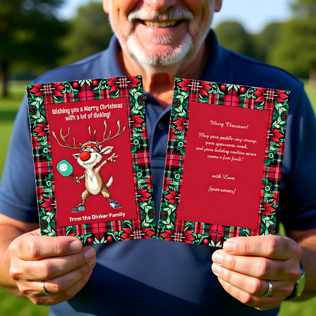  Pickleball🎄 Merry Christmas, custom text Holiday Card (Pickleball🎄 Merry Christmas, custom text Holiday Card)