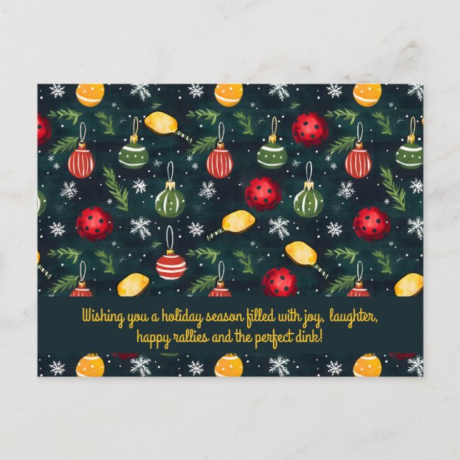  Pickleball🎄 Merry Christmas, custom text Holiday Postcard (Front)