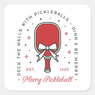 Pickleball merry Christmas funny puns Square Sticker