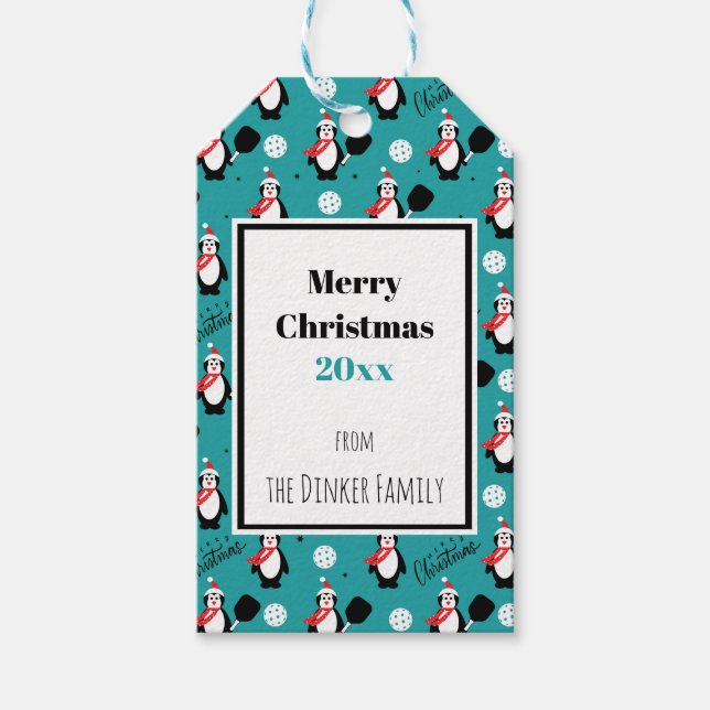 🐧 Pickleball Merry Christmas 🎁  Gift Tags (Front)