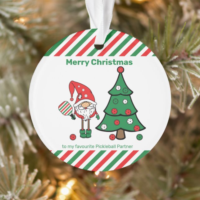 Pickleball Merry Christmas  Ornament (Tree)