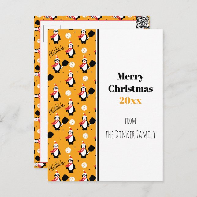 🐧 Pickleball Merry Christmas 🎁   Postcard (Front/Back)