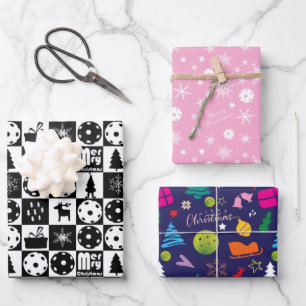 Pickleball🎄 Merry Christmas Wrapping Paper Shee