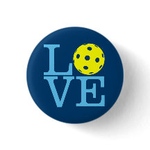 Pickleball Mini Button: LOVE (Blue)