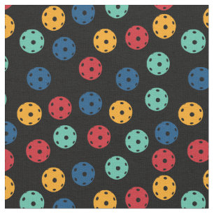 Pickleball - mix of colours on black fabric