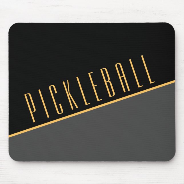 PiCKLEBALL Modern Diagonal Black Grey Colour Block Mouse Mat (Front)