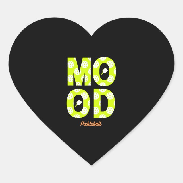 Pickleball Mood Play Pickleball Heart Sticker (Front)