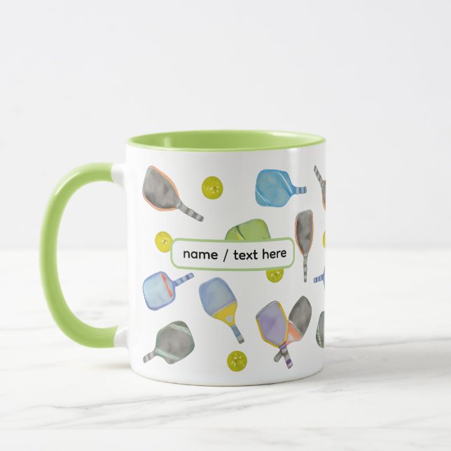 Pickleball Mug – Funny Paddle Pattern (Left)