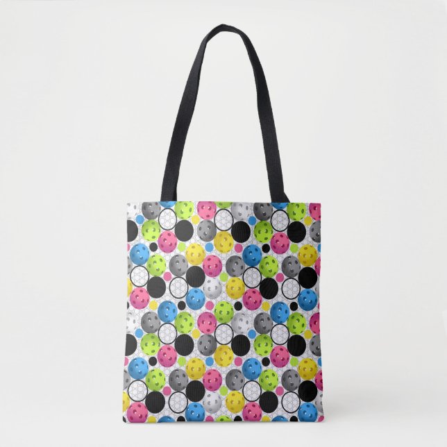 Pickleball Multicolor Print Tote Bag (Front)