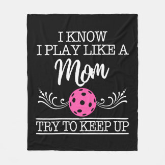 Pickleball Mum Try To Keep Up Women's Fleece Blanket