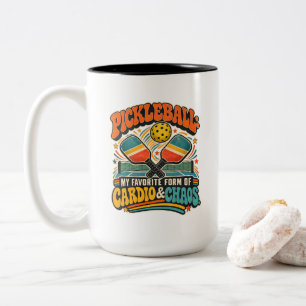Pickleball My Favorite Form of Cardio & Chaos Two-Tone Coffee Mug