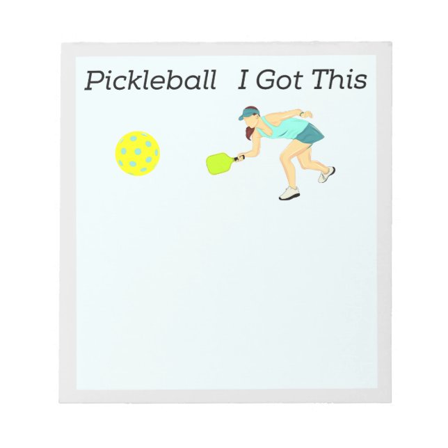 Pickleball Notepad. Funny Pickleball Notepad. Notepad (Front)