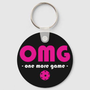 Pickleball One More Game black / pink Key Ring