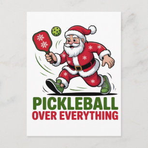 Pickleball Over Everything Pickleball Santa Invitation Postcard