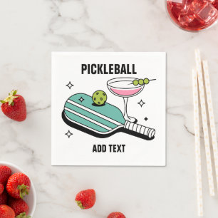 Pickleball Paddle and Cocktail Napkin