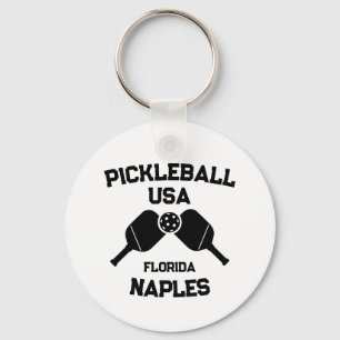 Pickleball Paddle Ball Naples Florida USA Custom Key Ring