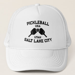 Pickleball Paddle Ball Salt Lake City Utah Custom  Trucker Hat