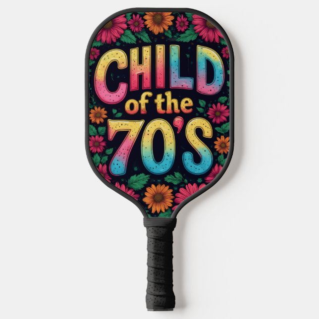 Pickleball Paddle CHILD OF THE 70'S - Retro Art (Front)