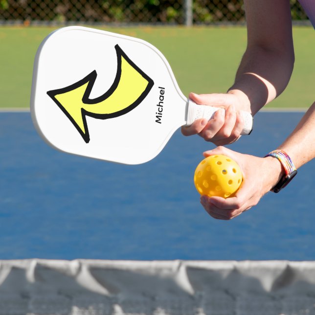 Pickleball Paddle Cute Yellow Arrow (Insitu)