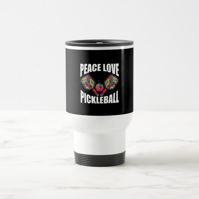 Pickleball Paddle Design Travel Mug (Center)