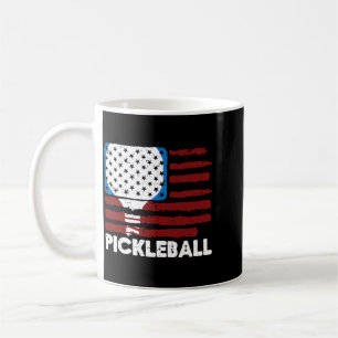 Pickleball Paddle Flag Pickle Ball Patriot Men Coffee Mug