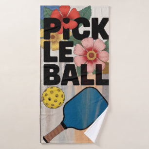 Pickleball Paddle Floral Resort Sports Towel