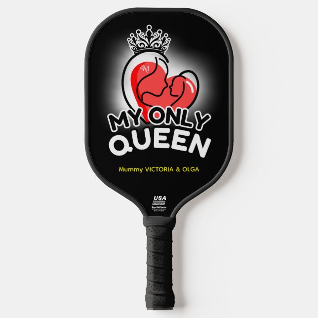 Pickleball Paddle : My Only Queen (black/pink) (Front)