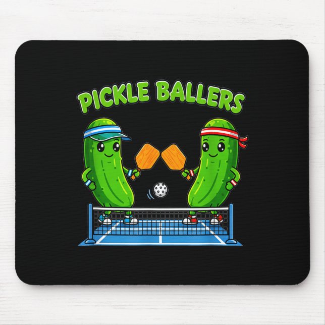 Pickleball paddle player funny pickle ballers fun mouse mat (Front)