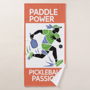 Pickleball Paddle Power Vacation Style Bath Towel