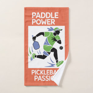 Pickleball Paddle Power Vacation Style Hand Towel