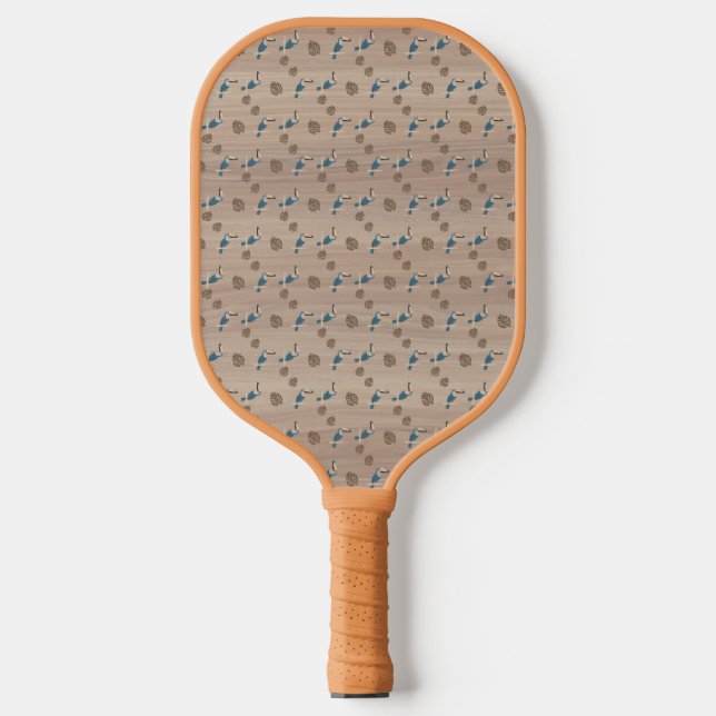 Pickleball Paddle, Retro Tiki Parrot and Palm Pickleball Paddle (Front)