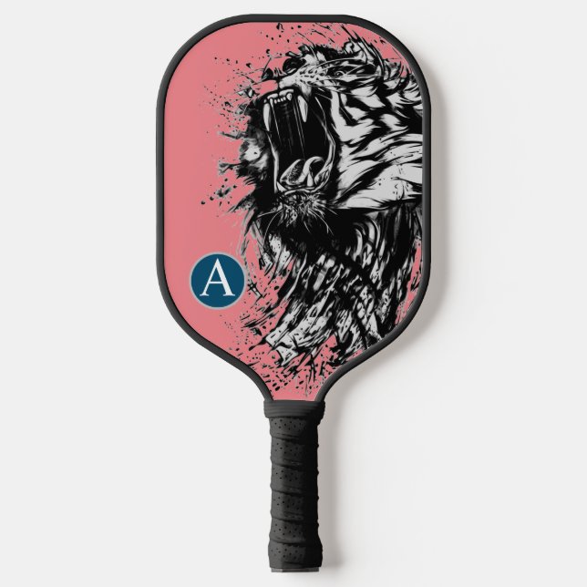PICKLEBALL PADDLE TIGER DIY INITIAL AND CLOUDS (Front)