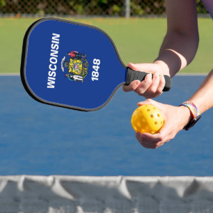 Pickleball Paddle, Wisconsin flag Paddle