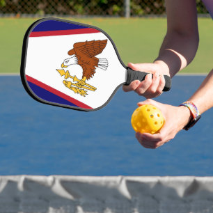 Pickleball Paddle with flag of American Samoa, USA