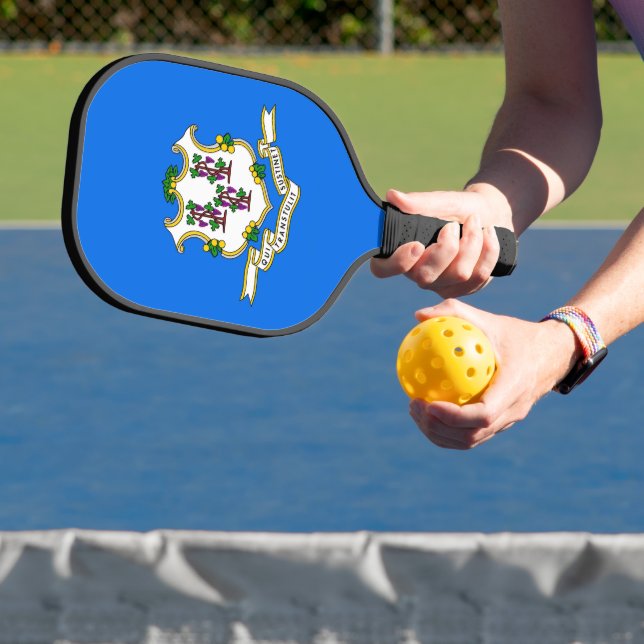 Pickleball Paddle with flag of Connecticut, USA (Insitu)